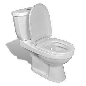 vidaXL DESIGN Stand Toilette/WC Bodenstehend Keramik Weiß