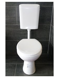 WC SET Komplettset Stand-WC Tiefspüler mit WC-Sitz und Aufputz Spülkasten von WISA alpinweiß