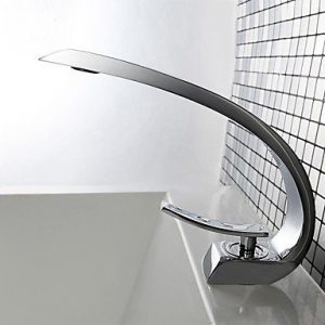 Bathroom Sink Faucet in Contemporary Style Single Handle One Hole Hot and Cold Water Faucet