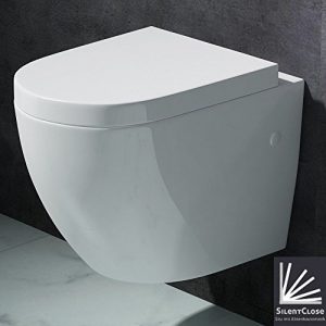 Edle Design Toilette / Hänge WC Aachen376, mit Silent Close Absenkautomatik,