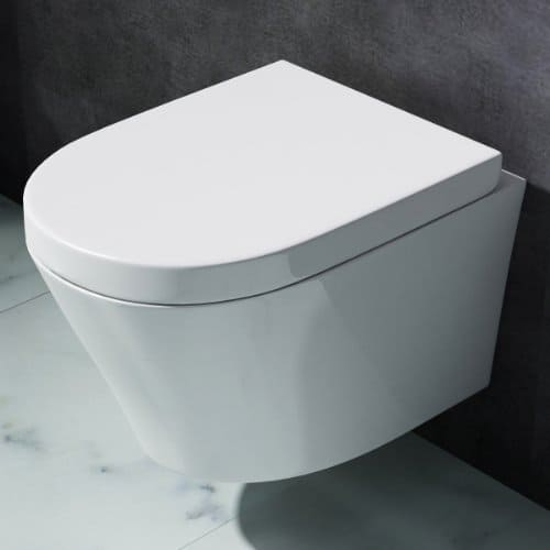 Design Toilette Aachen108, aus Keramik, mit SilentClose-Absenkautomatik, Wand-WC, Hänge-WC,