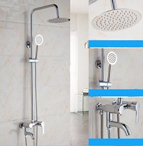 AMSS Wellness Duschsystem Regenbrause Handbrause Duschsystem Showerpipe Croma ?Rund