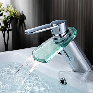 Auralum® 1er Wasserhahn Chrom Armatur Einhebel Wasserfall Einhandmischer Waschtischarmatur